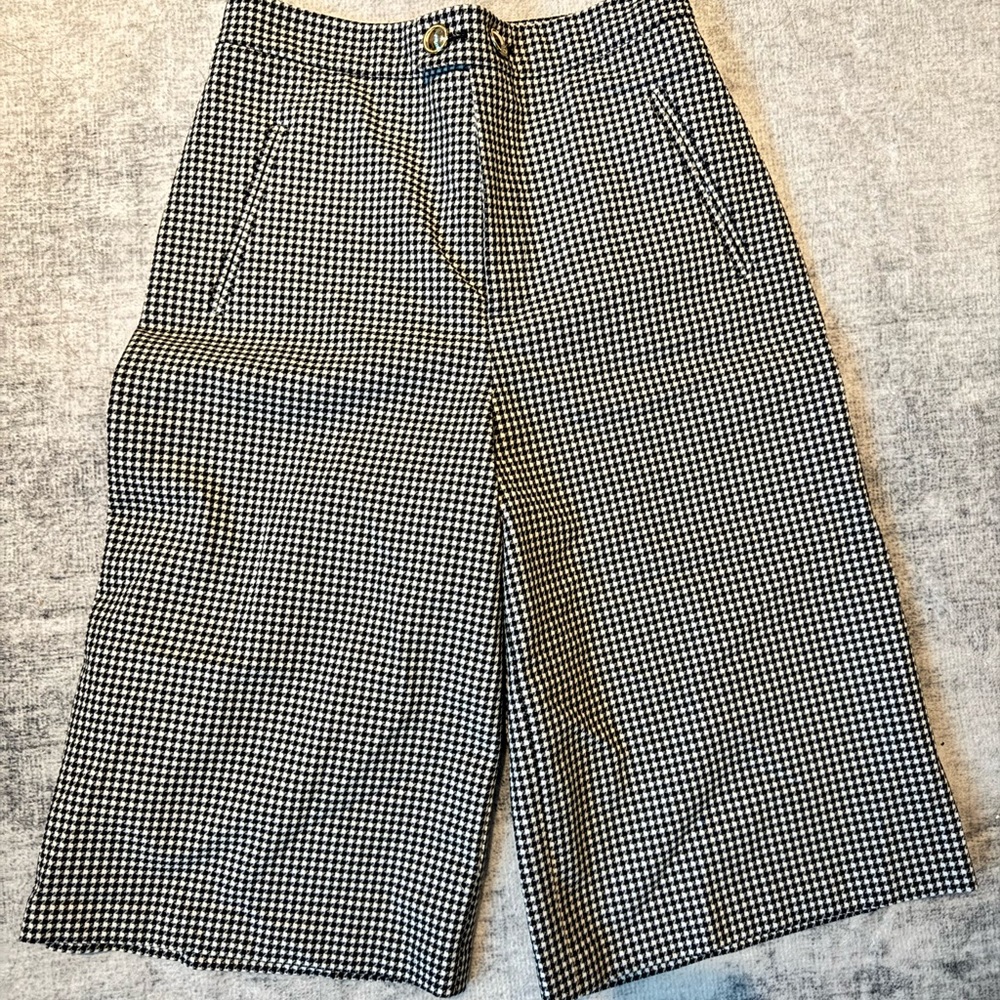 Maeve Black and White Houndstooth Skirt